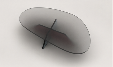 Angled view of the transparent memory bench