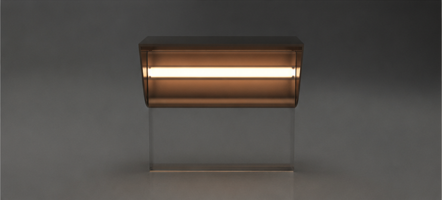 Front view of a bronze-toned architectural light